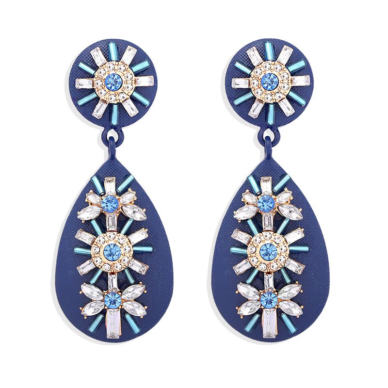 Bohemian Ethnic Style  Fashion Diamond Drop-shaped Alloy Long Earrings