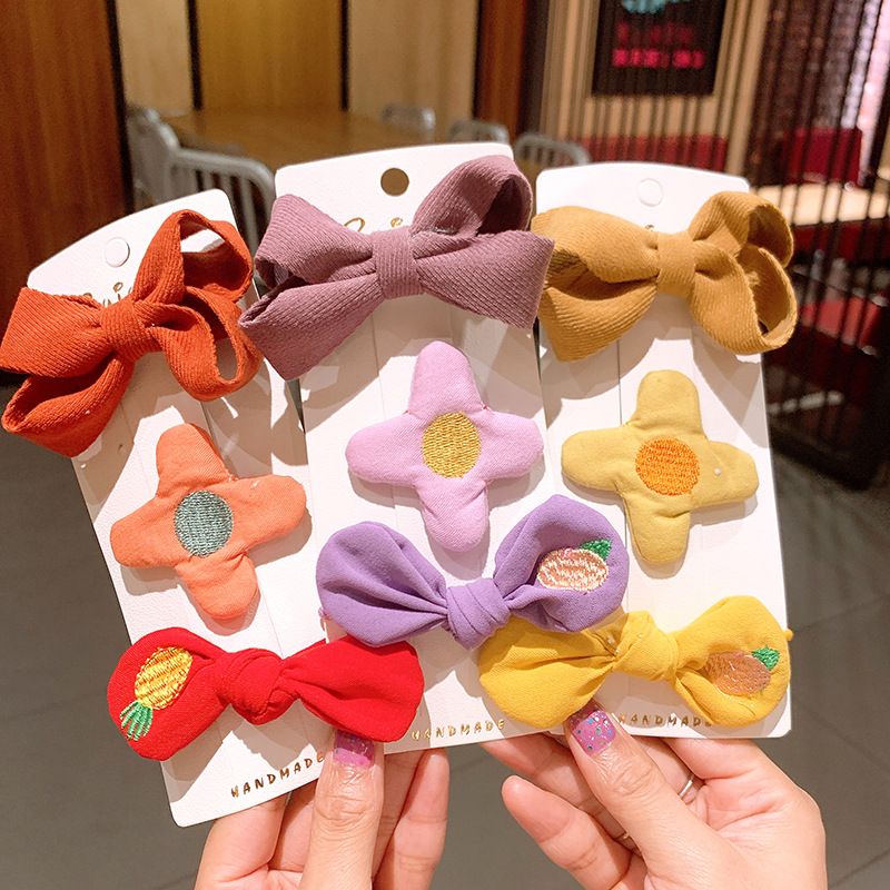 Korean Cute  Corduroy Bow  Hairpin Set