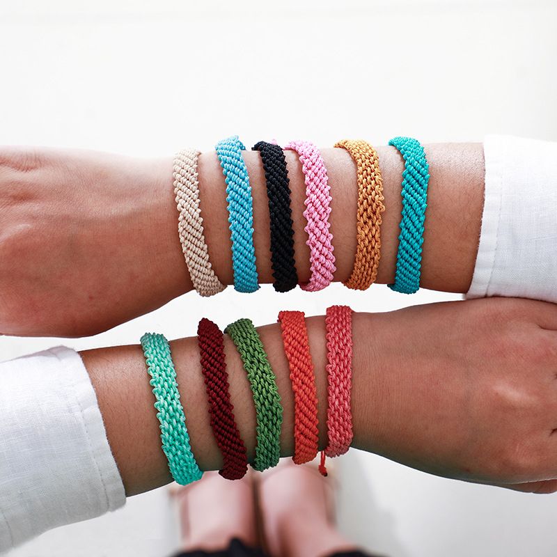 Ethnic Style Handmade  Line Wide-sided Color  Bracelet