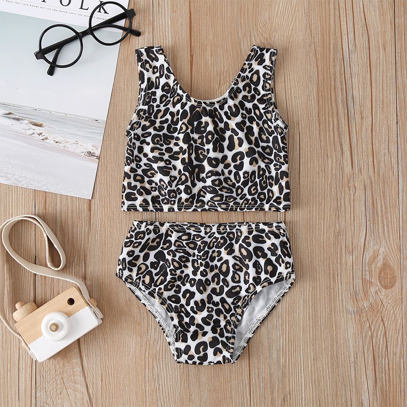 New Fashion  Leopard Print Split Swimsuit