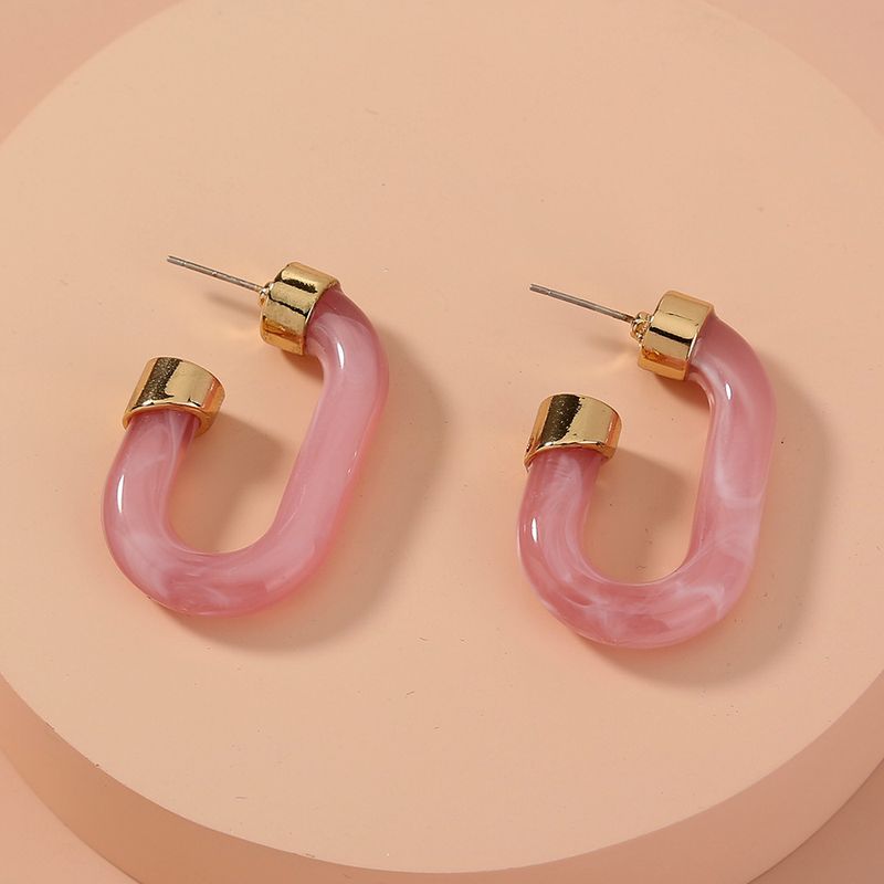 Korea Jelly Powder U-shaped Resin Earrings