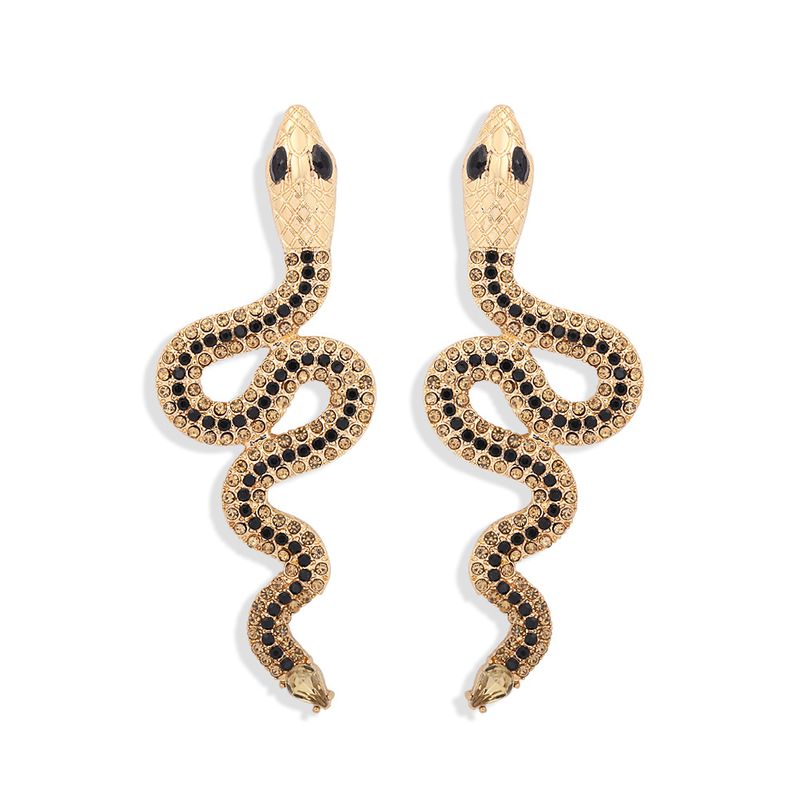 Exaggerated Snake-shaped Diamond Retro Punk Snake Earrings