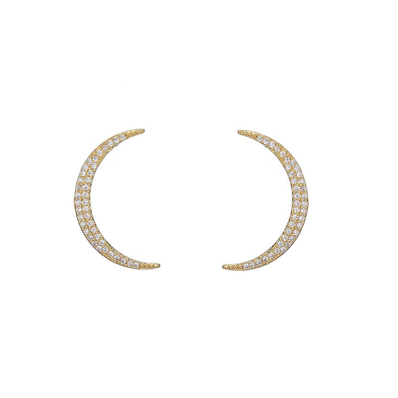 Hot Selling  New Sickle-shaped Diamond Moon Earrings