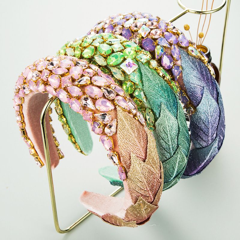 Herbst Und Winter Weihnachten Kreative Flanell Blatt Eingelegt Glas Strass Stirnband