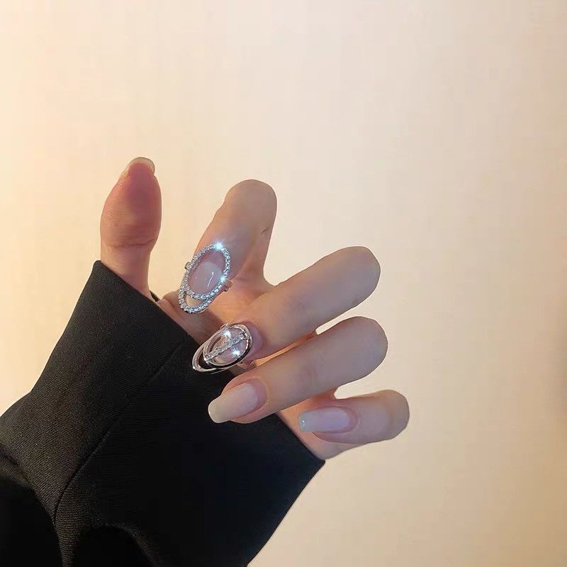 Rhinestone Zircon Fingertip Nail Ring