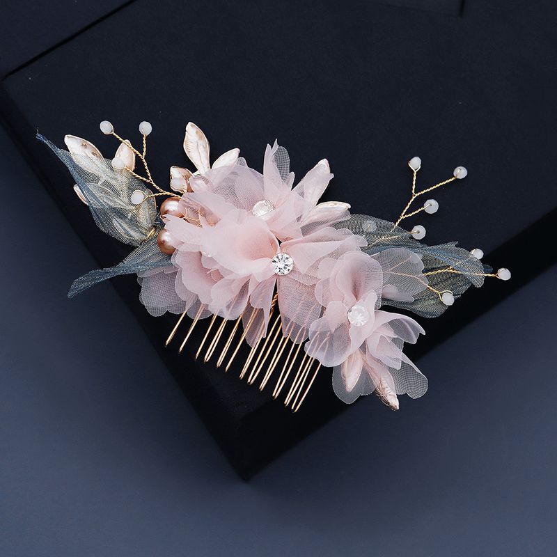 Handmade Cloth Flower  Hair Comb