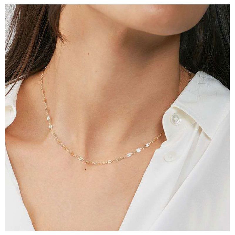 Alloy Single Layer Clavicle Chain Gold  Fashion Necklace