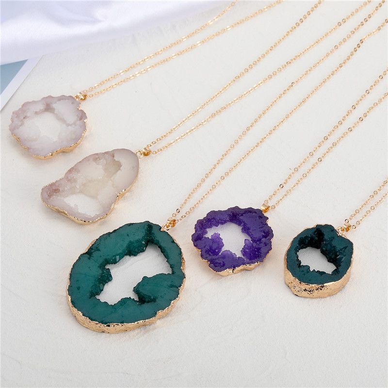 Exaggerated Personality Imitation Agate Large Pendant Necklace