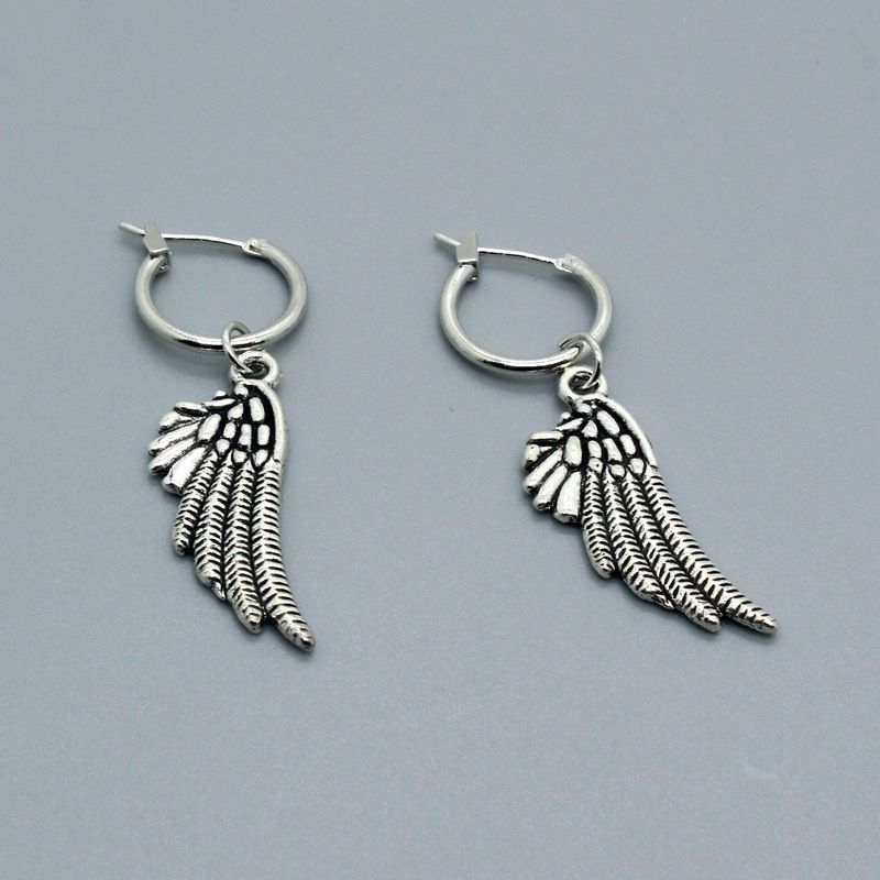 Retro Punk Hip-hop Alloy Feather Wings Earring