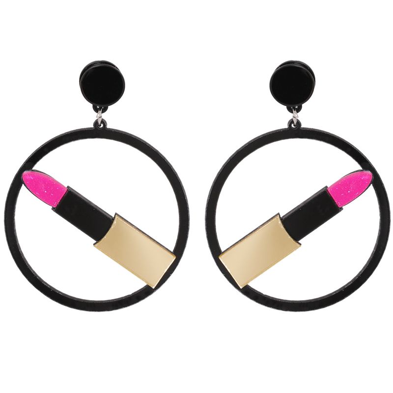 Fashion Lipstick Circle Earrings
