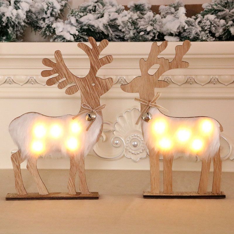 Christmas Wooden Luminous Ornaments