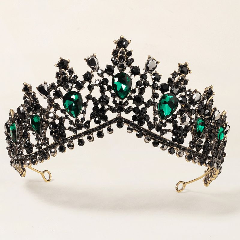 Rhinestone Wedding Baroque Black Retro Big Crown