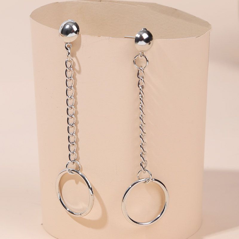 Retro Long Round Chain Earrings