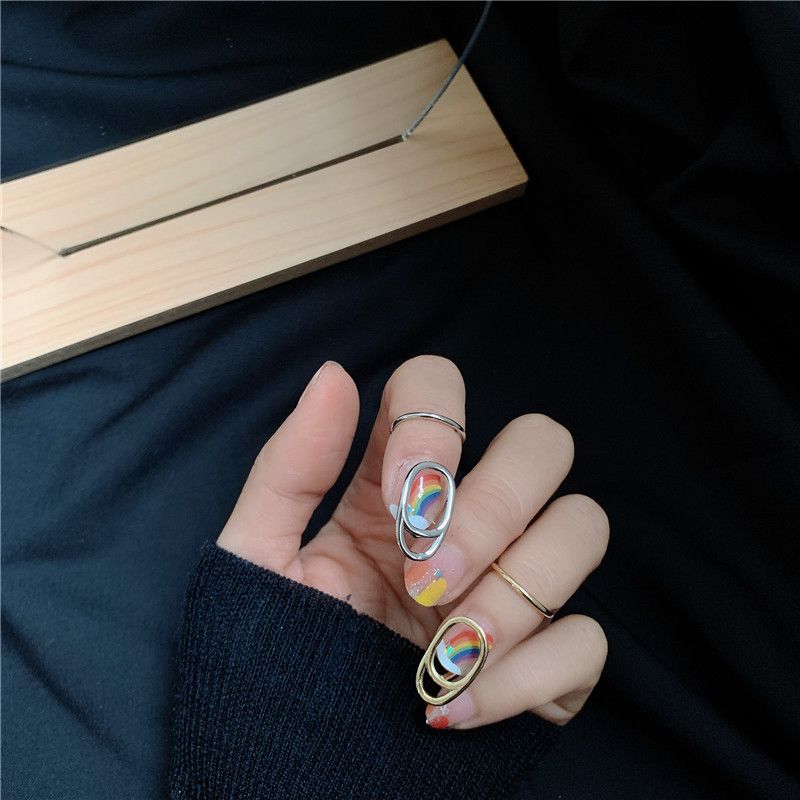 Fashionable Metal Finger Nail Joint Ring