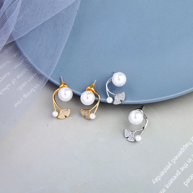 Exquisitos Aretes De Perlas De Plata De Moda S925