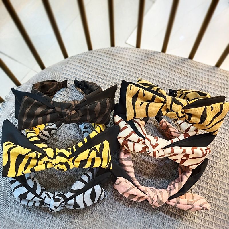 Leopard Print Bowknot Broad-brimmed Headband