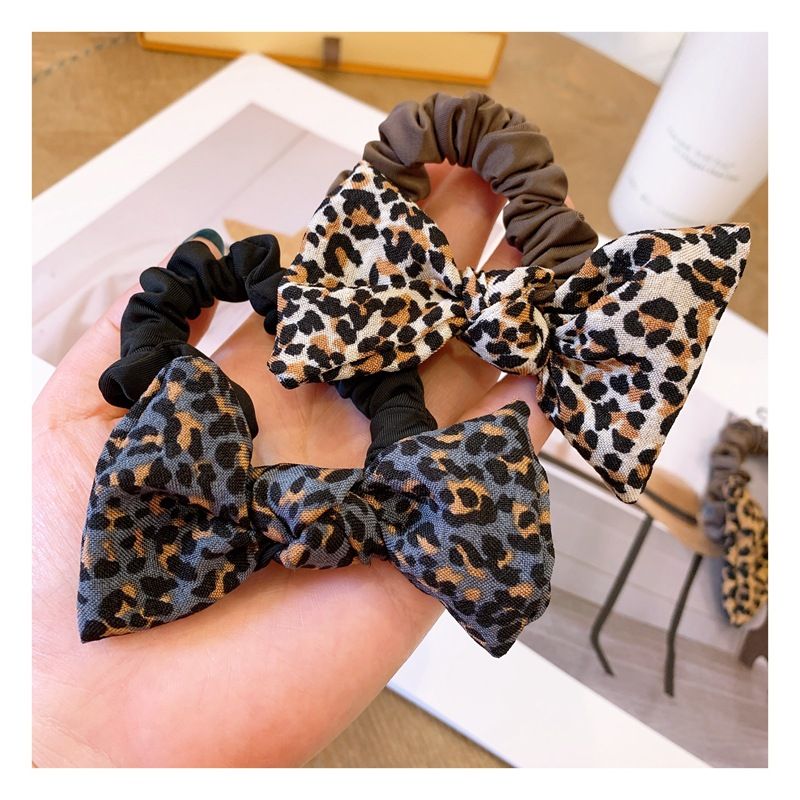 French Leopard Print Hair Scrunchies