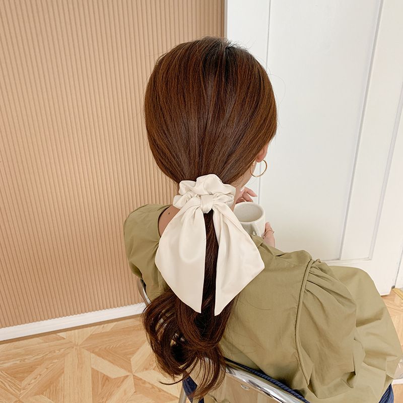 Korean Simple  Bow   Tie Hair Streamer Hair Scrunchies