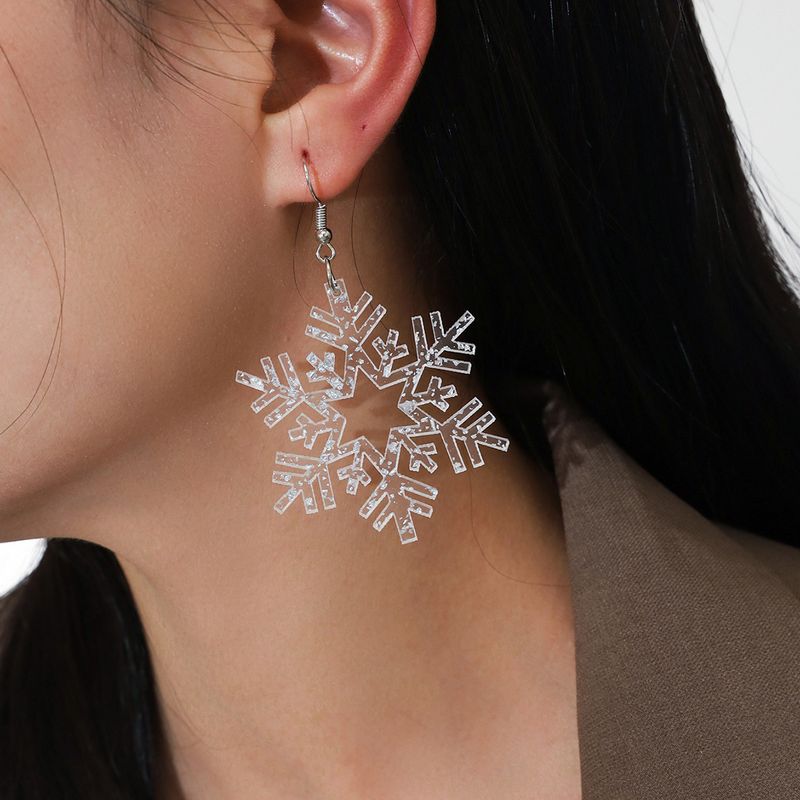 Snowflake Six Pointed Star Pendant Earrings