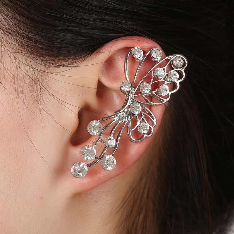 Clip D&#39;os D&#39;oreille De Diamant Creux De Papillon De Mode Coréenne