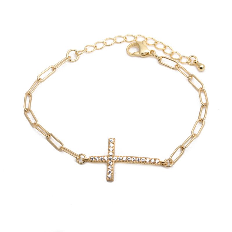 Micro-inlaid Zircon Cross Adjustable Bracelet