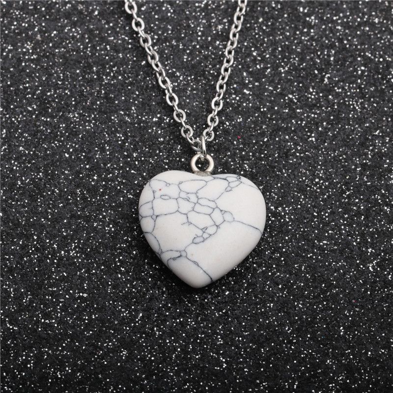 White Pine Peach Heart Pendant Necklace