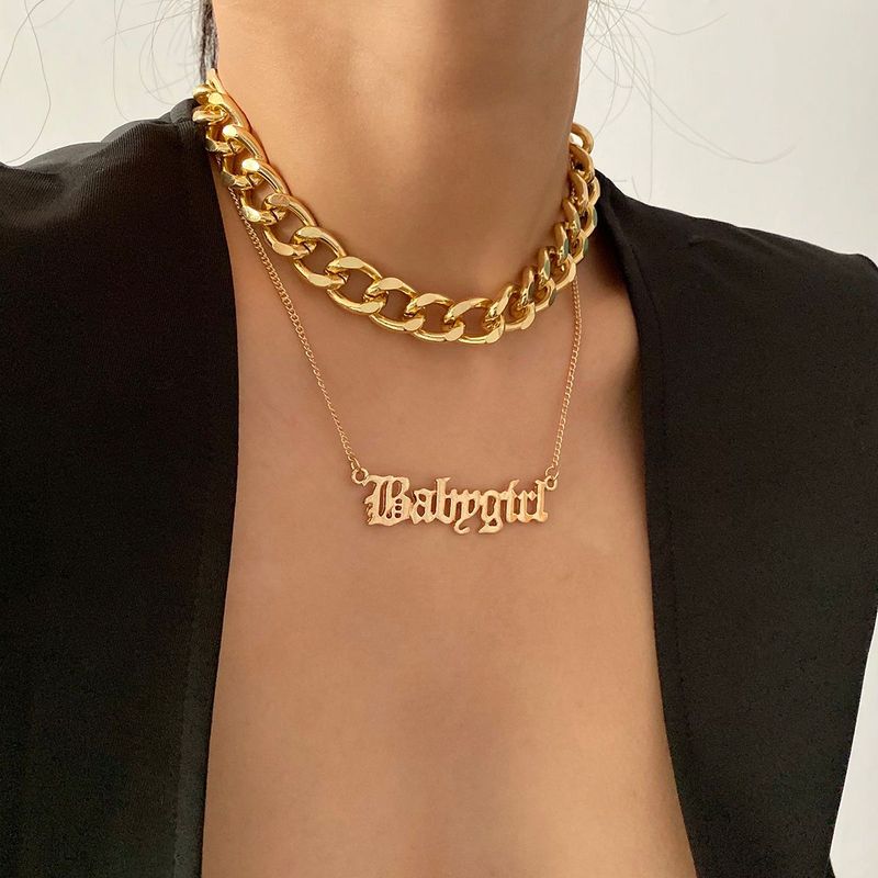 Fashion Exaggerated Letter Double-layer Necklace