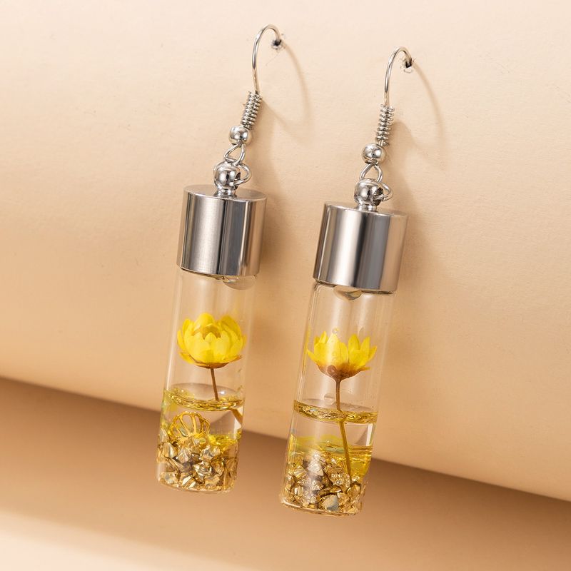 Flower Specimen Glass Bottle Earrings