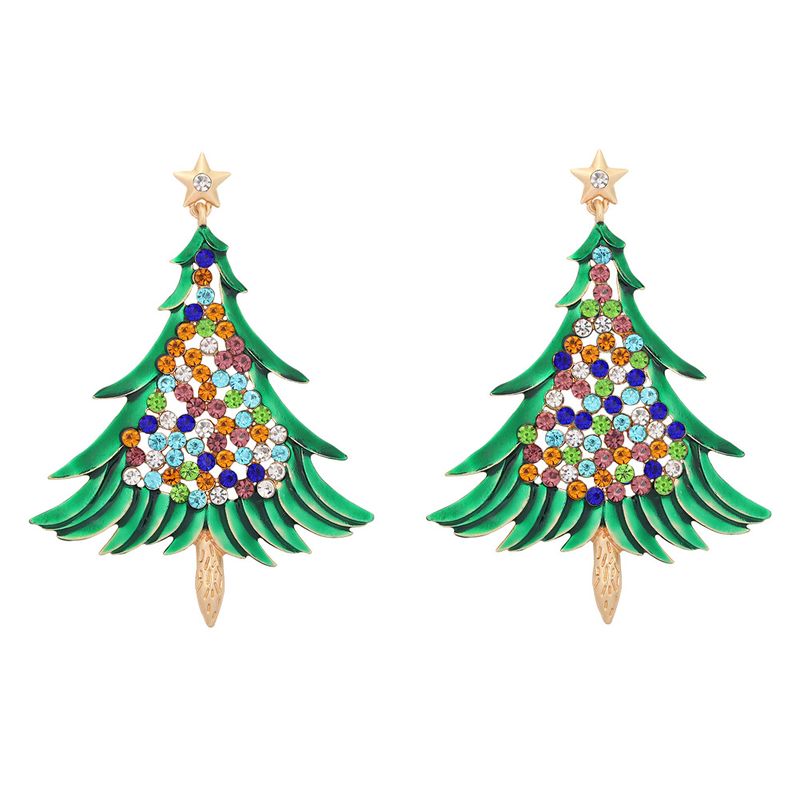 Vente En Gros Boucles D&#39;oreilles Diamant Arbre De Noël