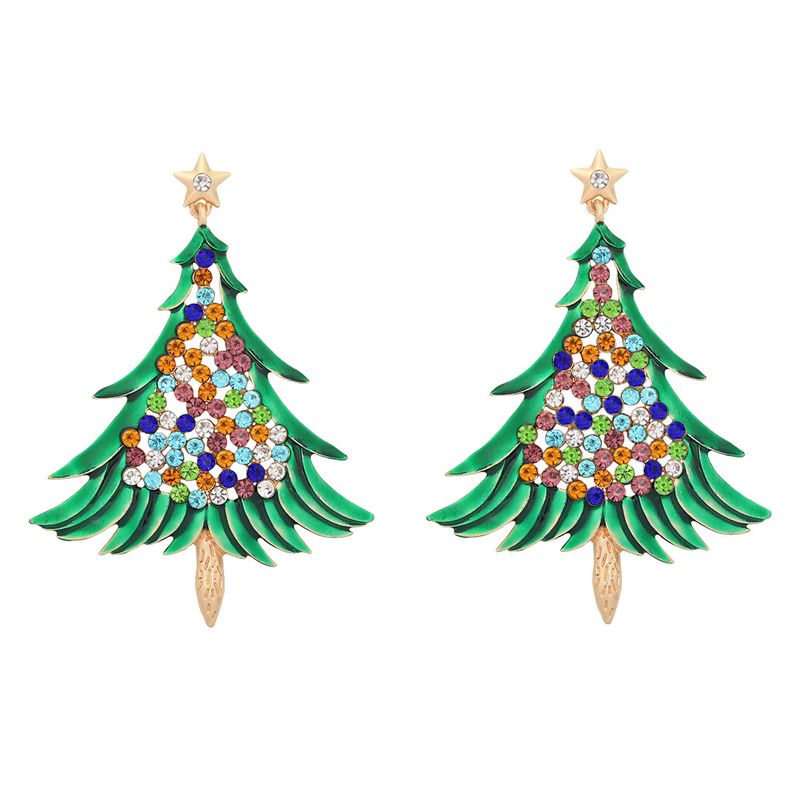 Wholesale Diamond Christmas Tree Earrings