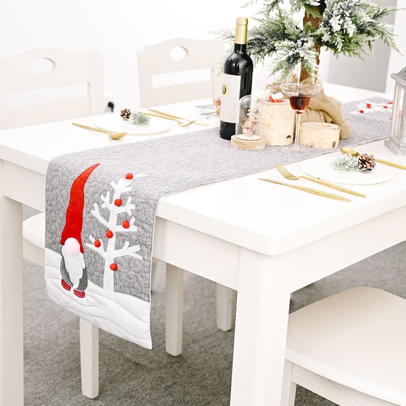 Christmas Decorations Faceless Doll Gray Tablecloth