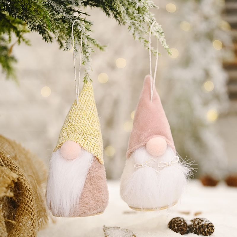 Christmas Decorations Wooden Round Bottom Faceless Doll Pendant