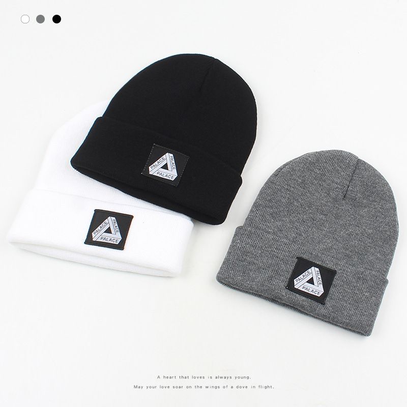 Knitted Hat Women's Korean Style Fashion Brand Labeling Letters Woolen Cap Autumn And Winter Black All-match Fashion Couple Casual Beanie Hat