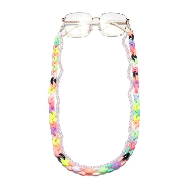 Double-layer Colorful Acrylic Pearl Plastic Glasses Chain
