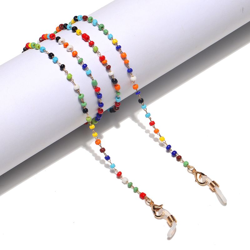Fashion Colorful Rice Bead Glasses Chain