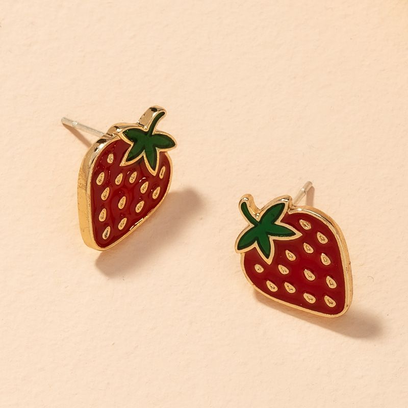 S925 Silver Cute Strawberry Earrings