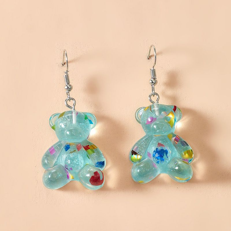 Cute Transparent Bear Earrings