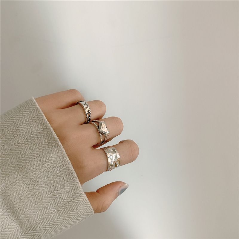 925 Silver Fashion Hip-hop Simple Ring