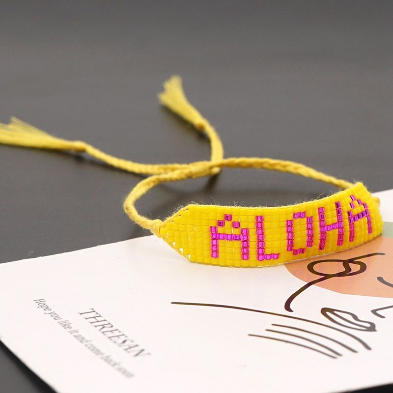 Hand-woven Bohemian Aloha Letter Bracelet
