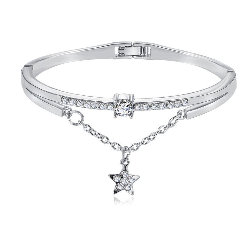 Retro Alloy Five-pointed Star Diamond Bracelet