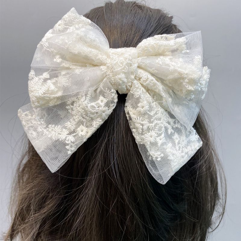 Three-layer Lace Bow Large Hairpin