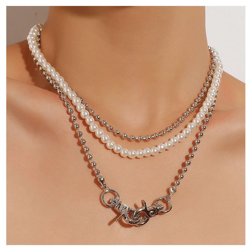 Collier Multicouche De Perles De Mode