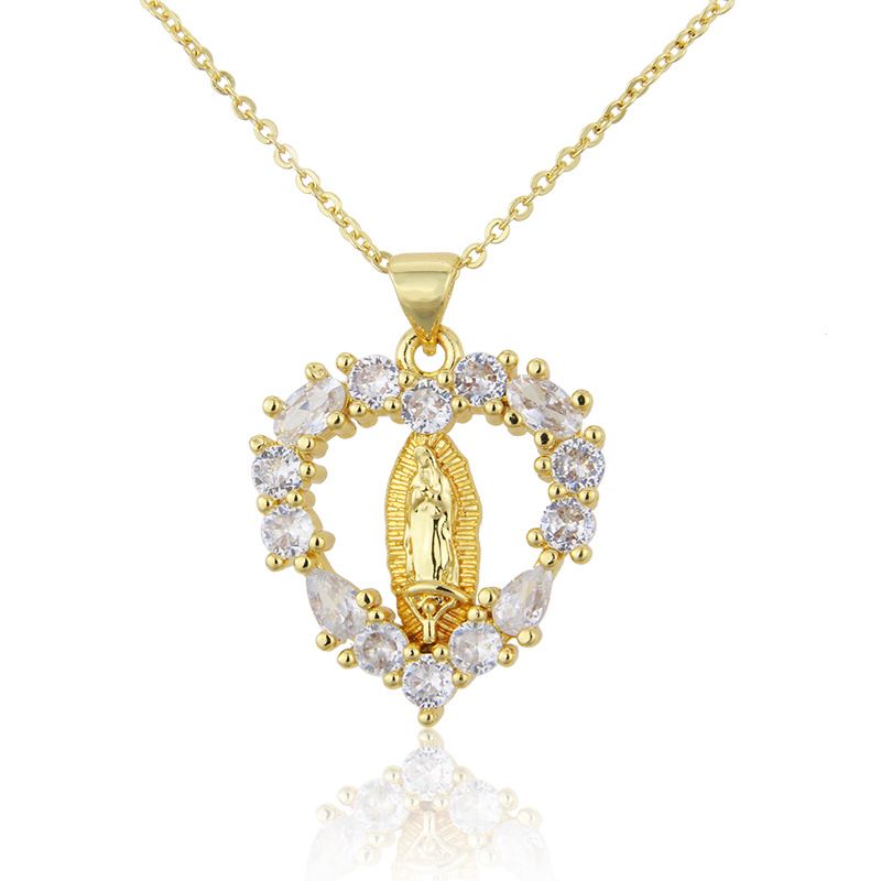 Diamond Heart-shaped The Madonna Necklace