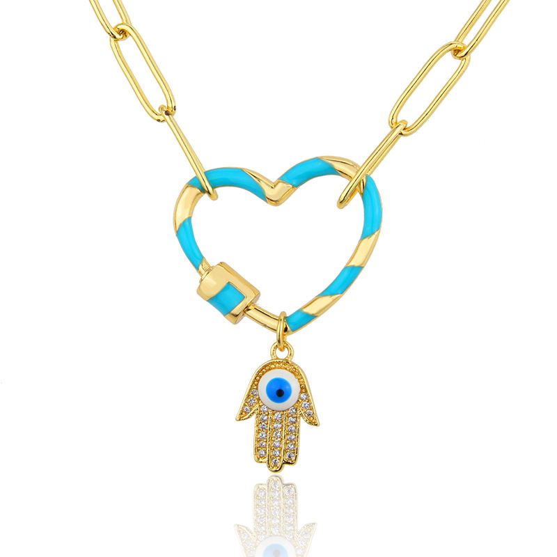 Heart-shaped Diamond-studded Pendant Necklace