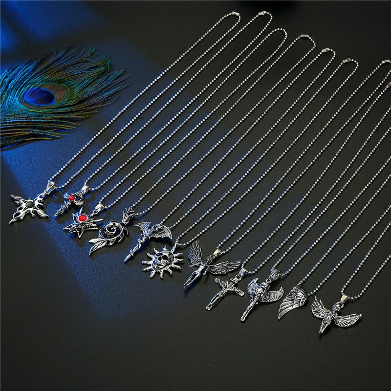 New Trend  Angel Skull Cross Wings Necklace