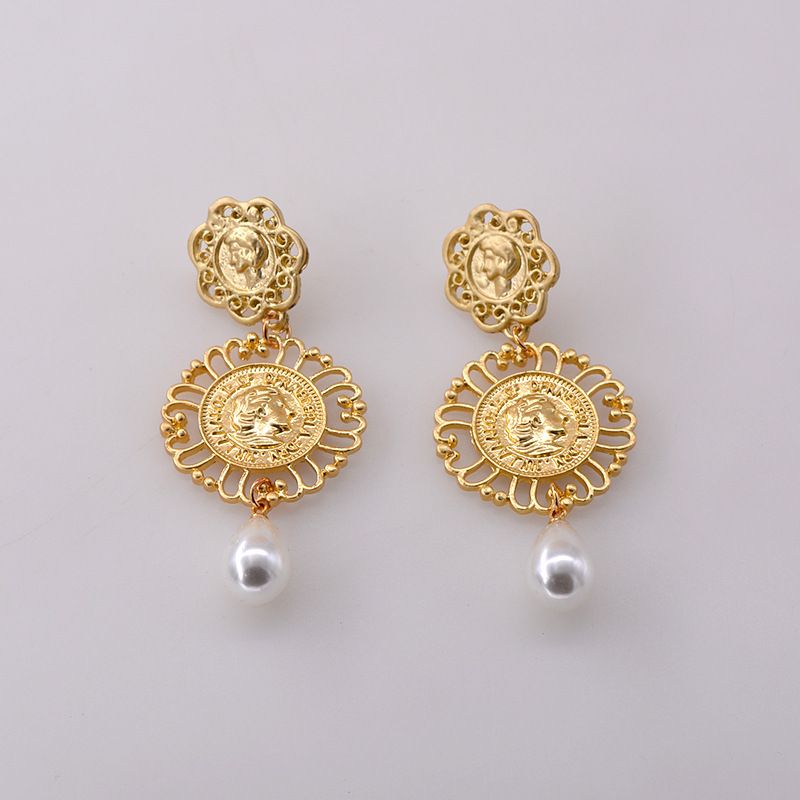 Fashion Coin Pearl Earrings