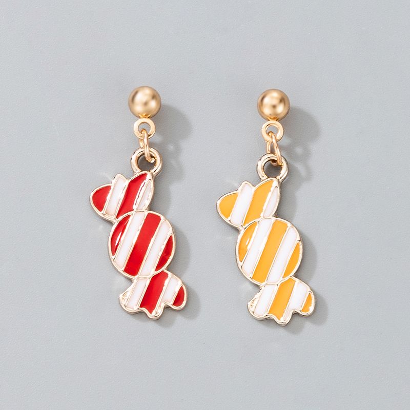 Cute Christmas Yellow Red Candy Pendant Earrings