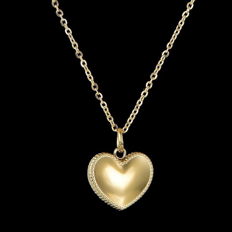 Stainless Steel Peach Heart Necklace
