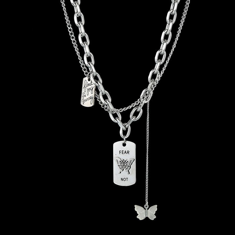 Double Layer Butterfly Necklace