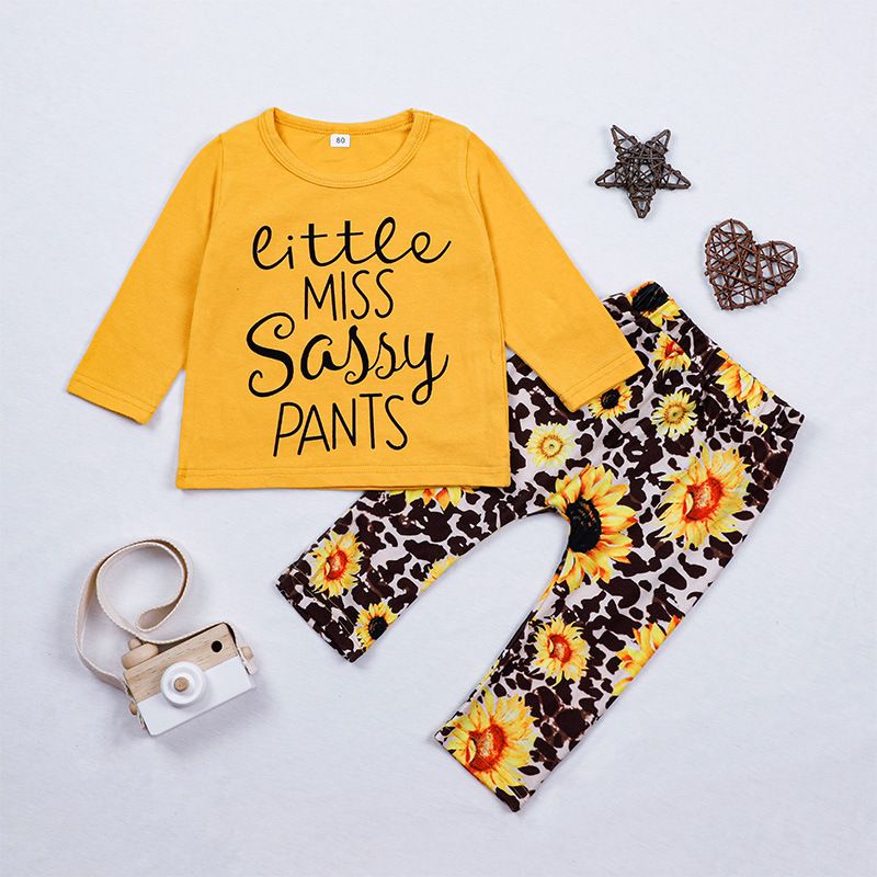 Long-sleeved T-shirt  Pants Two Piece